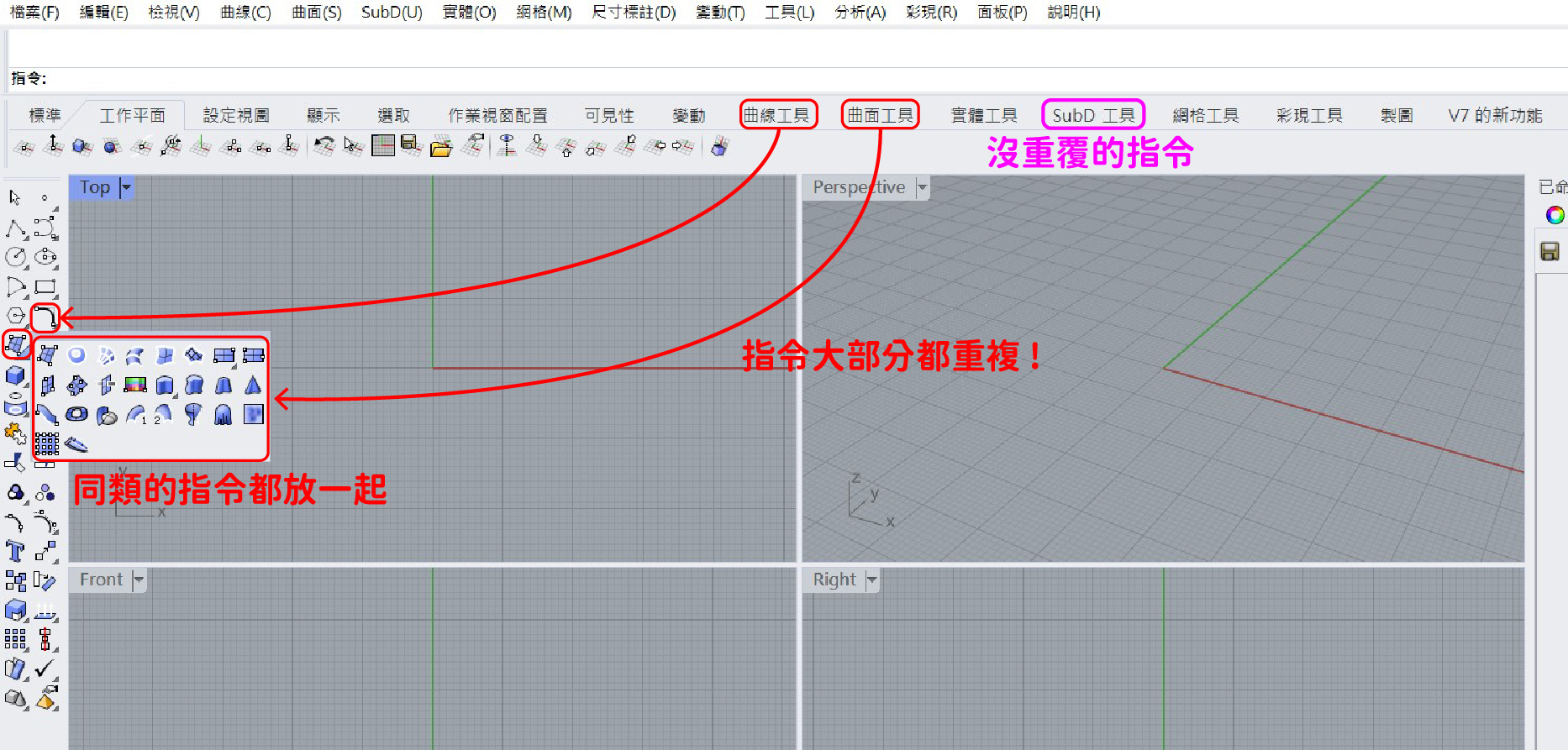 rhino 指令分布